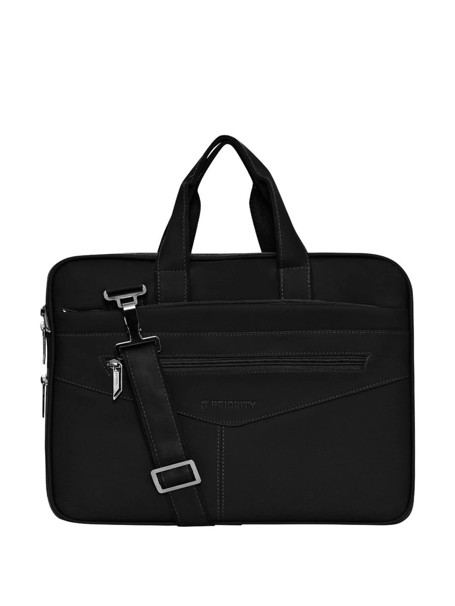 Priority Black Synthetic Large Messenger Bag