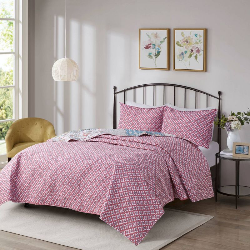 Full/Queen Laos Lily Coverlet Gray - Vera Bradley