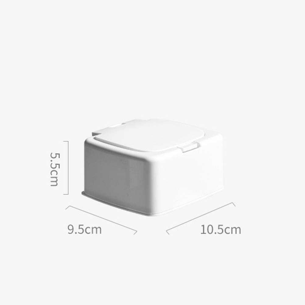 2Pcs Multifunction Plastic Sewing Kit Cotton Swab Holder Storage Box for Home (White, Square)