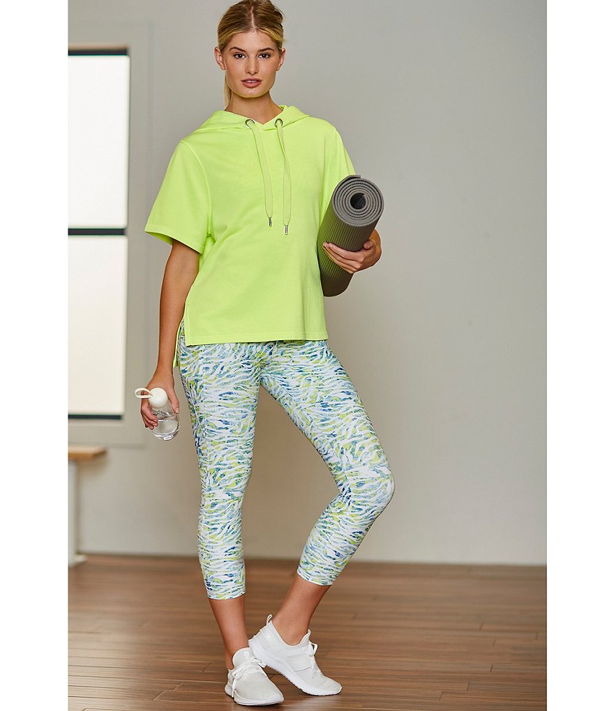 Kinesis Pastel Zebra Mid Rise Crop Leggings