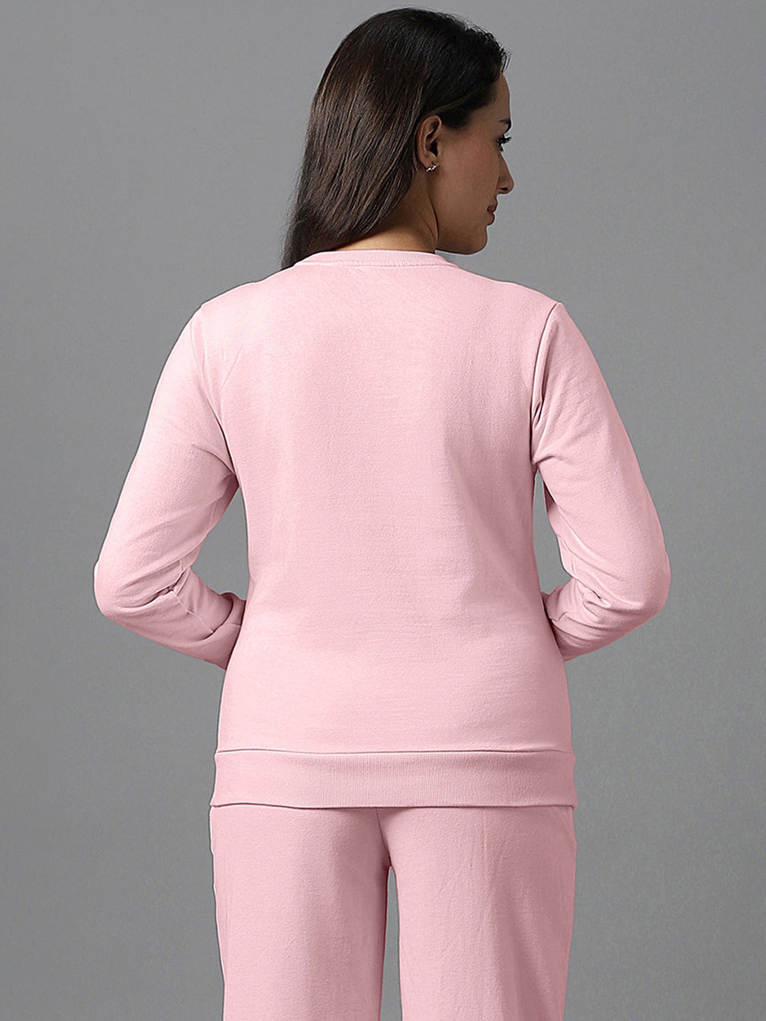 Amante Rose Pink Cotton Sports Sweatshirt