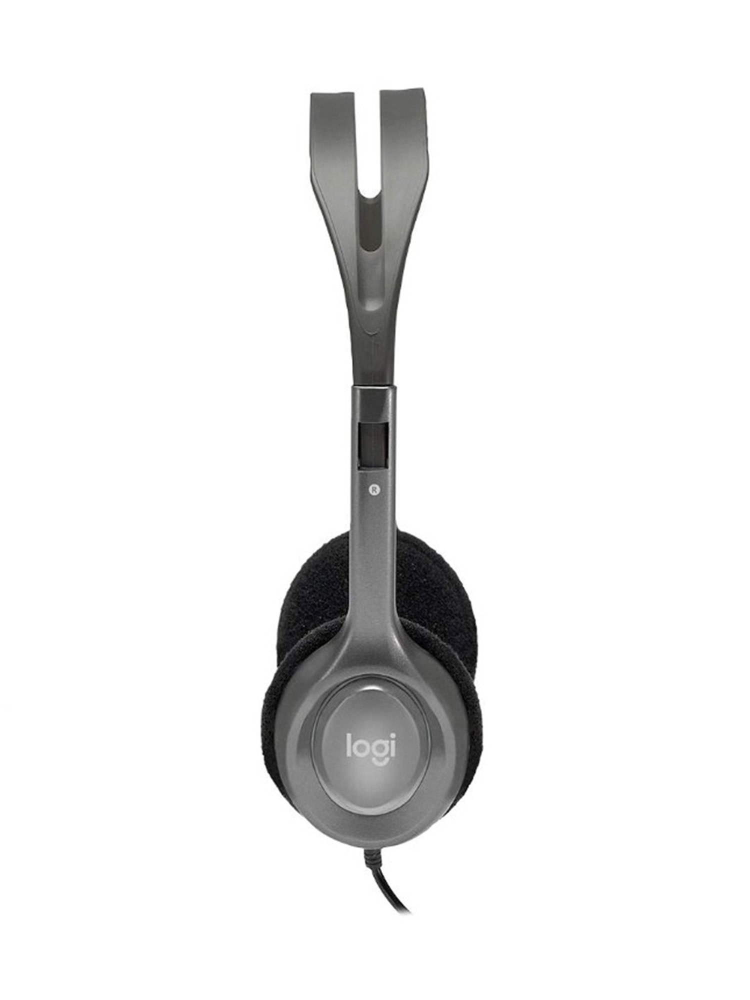 Logitech H110 Wired On Ear Headphones with Mic, Stereo with Noise Cancelling (Black)