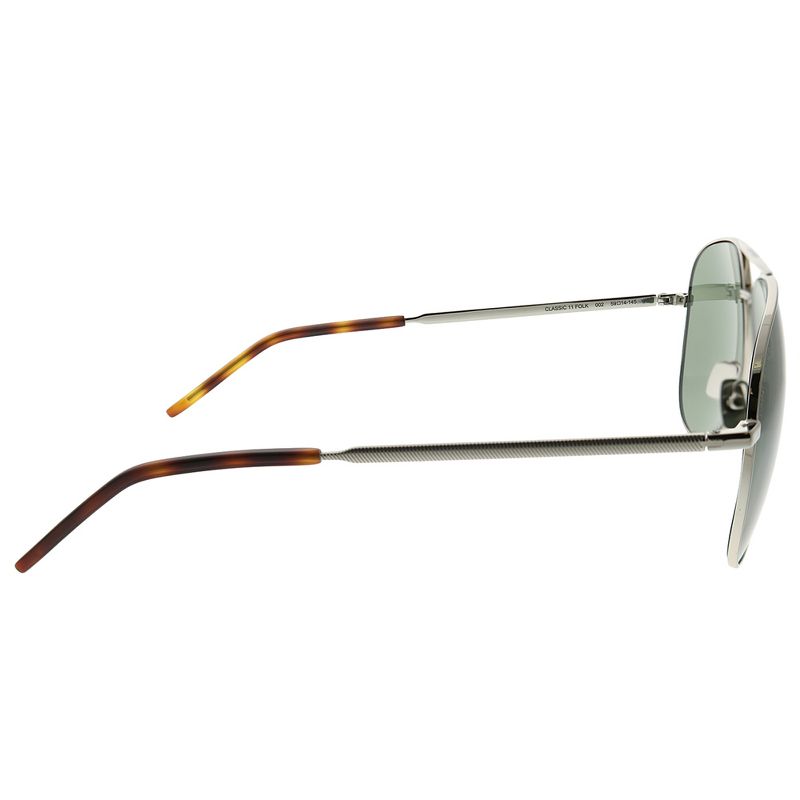 Saint Laurent  002 Unisex Aviator Sunglasses Silver 59mm