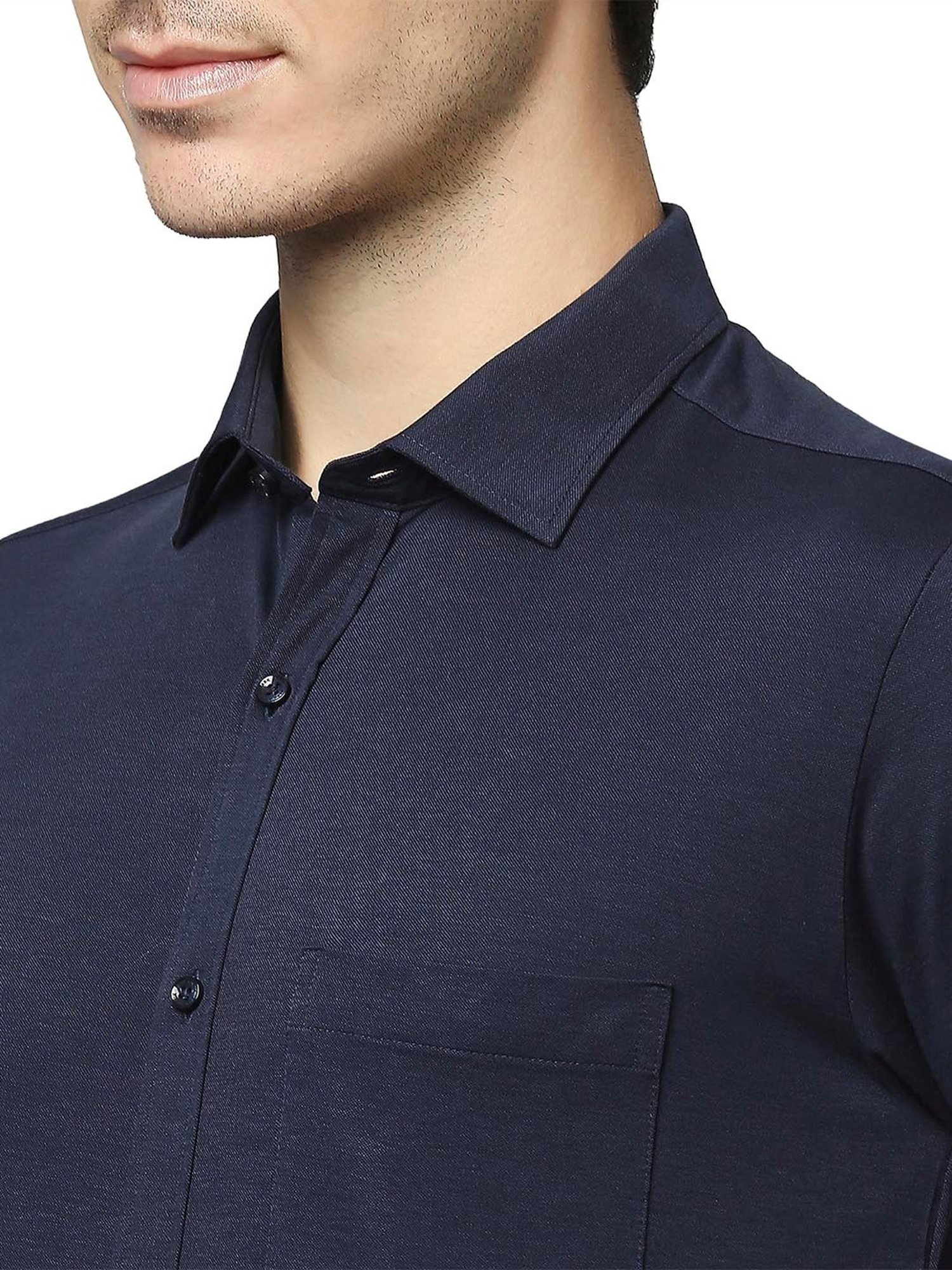 Park Avenue Navy Slim Fit Shirt