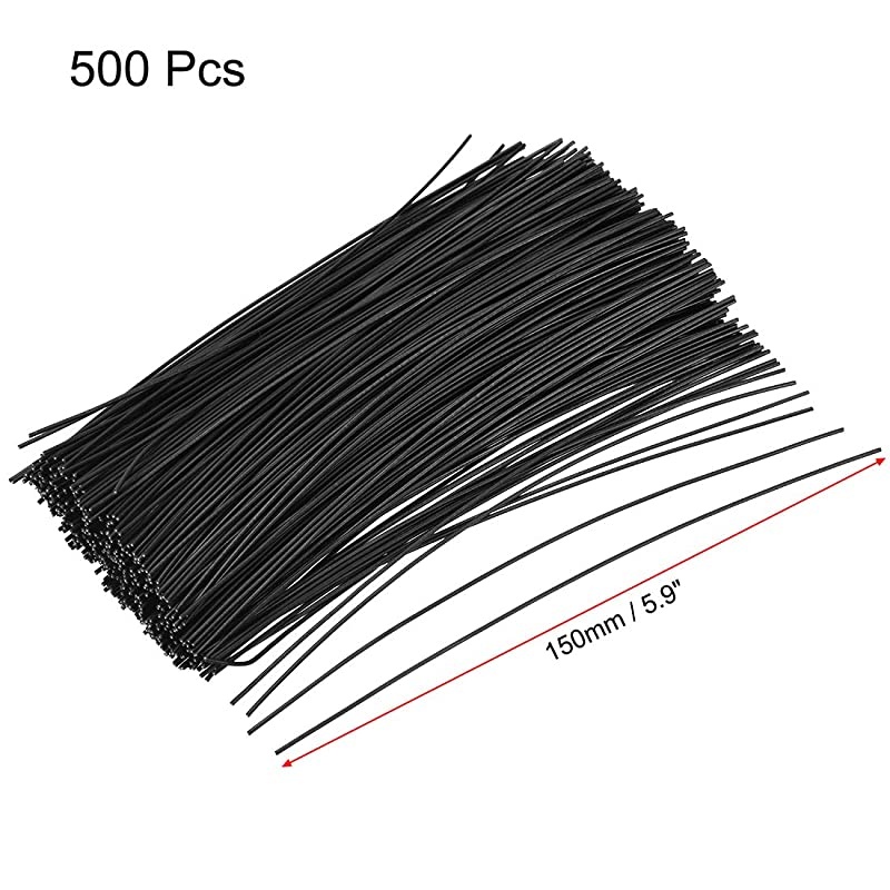 Metallic Twist Ties 150mmx1mm Plastic Black Cable Cord Ties 500pcs