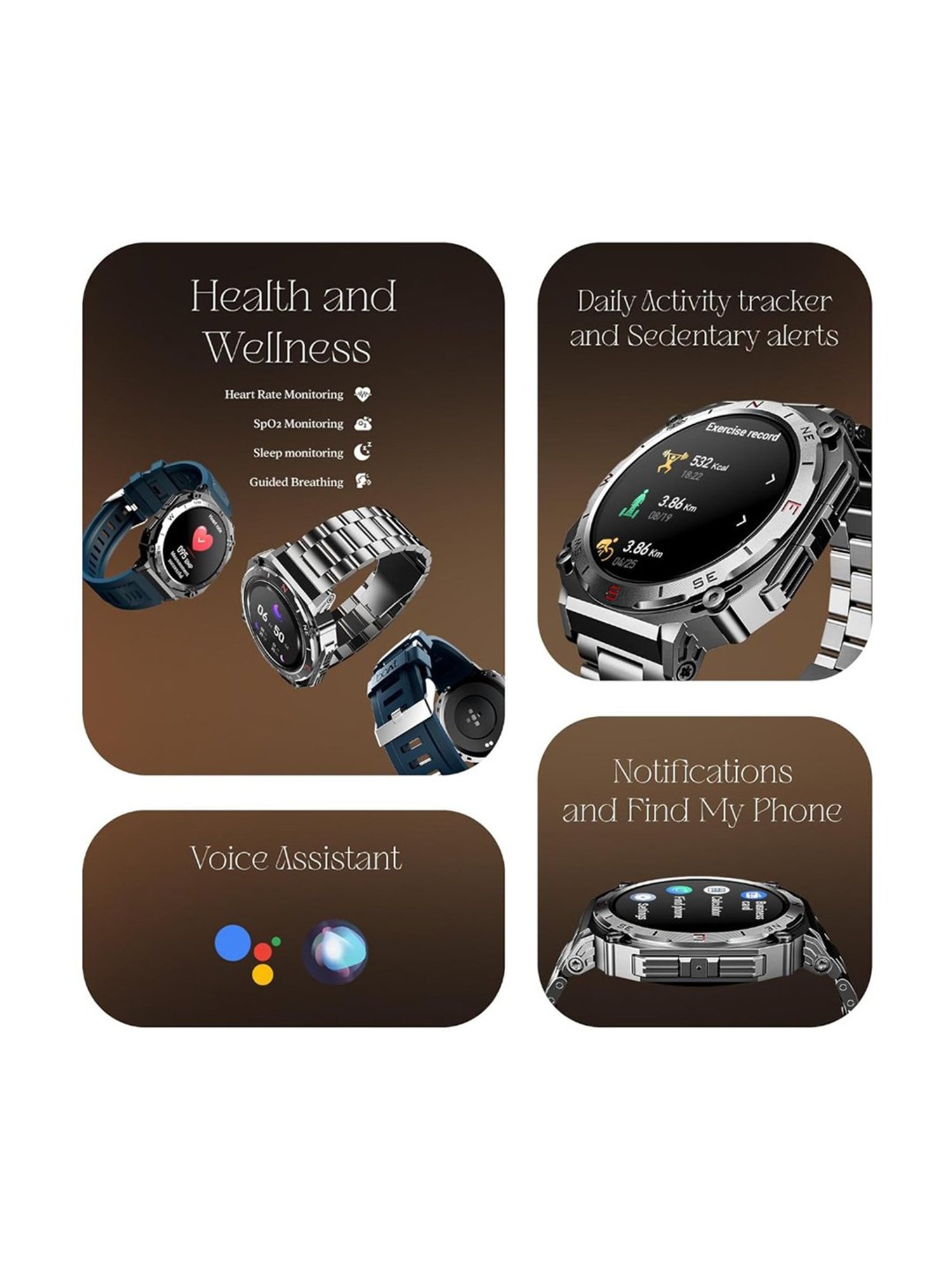 Boat Enigma X500 BT Calling Smartwatch with 1.43 inch AMOLED Display (Classic Silver)