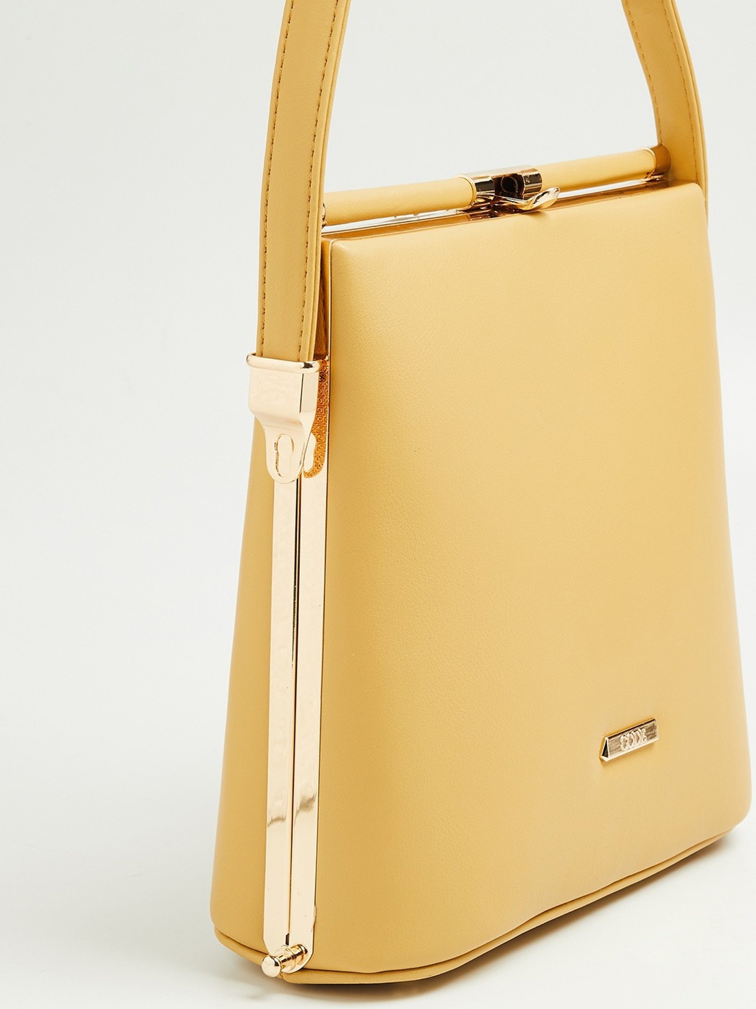 Code by Lifestyle Yellow Solid Handbag