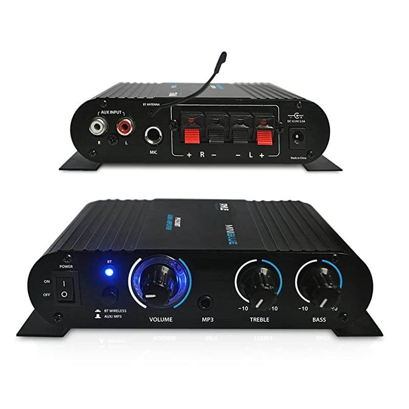Wireless Bluetooth Home Audio Amplifier 90W Dual Channel Mini Portable Power Stereo Sound Receiver w Speaker Selector RCA AUX LED 12V Adapter For iPad iPhone PA Studio Use  PFA330BT