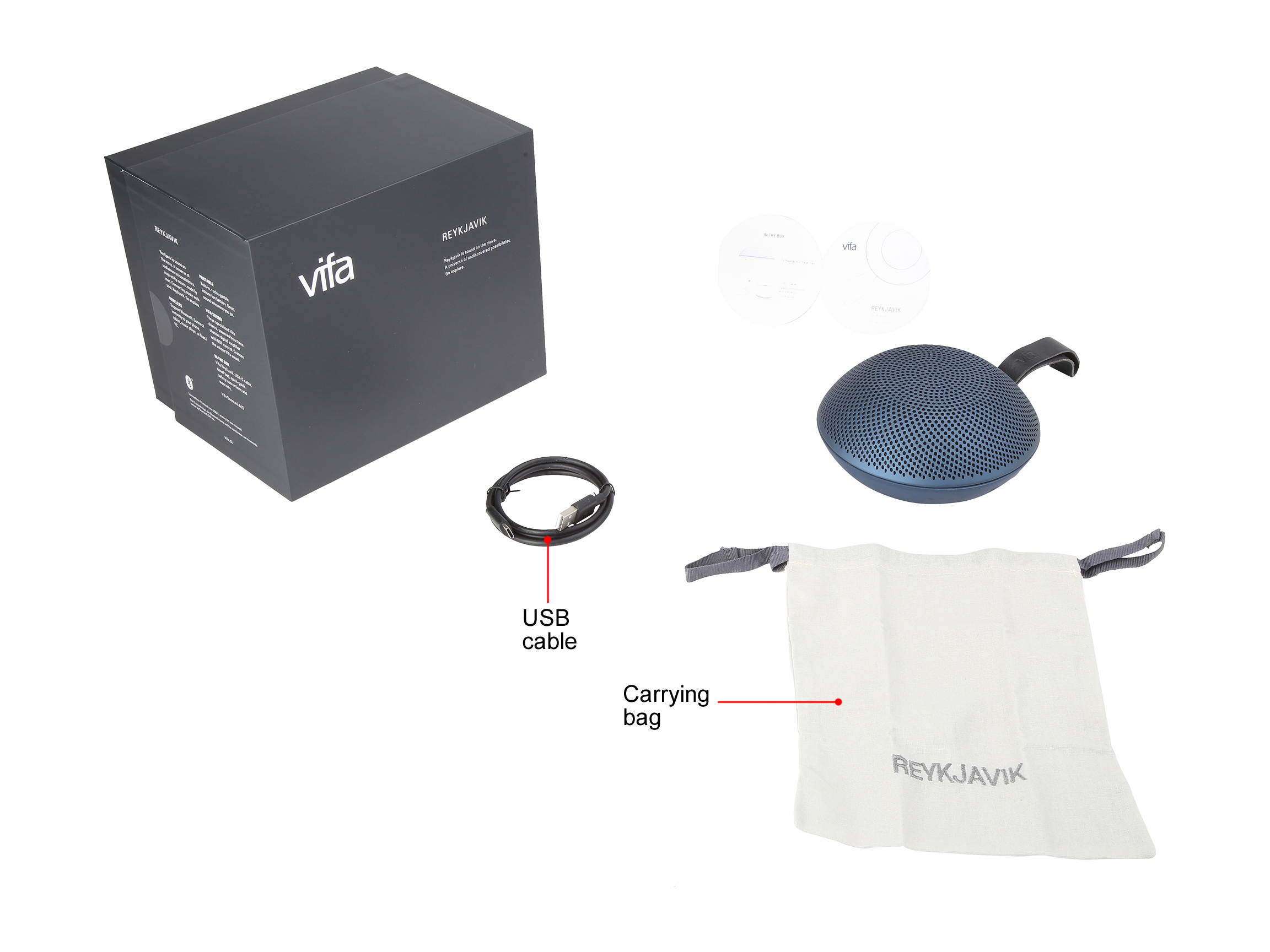 Vifa Reykjavik 87102 Compact Hifi Bluetooth Speaker - Ice Cave Blue