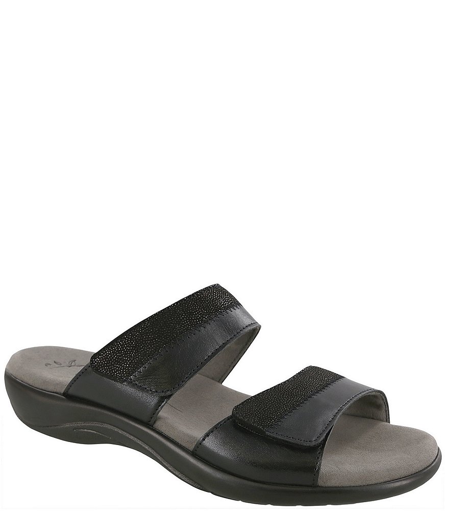 SAS Nudu Dot Printed Leather Wedge Slides