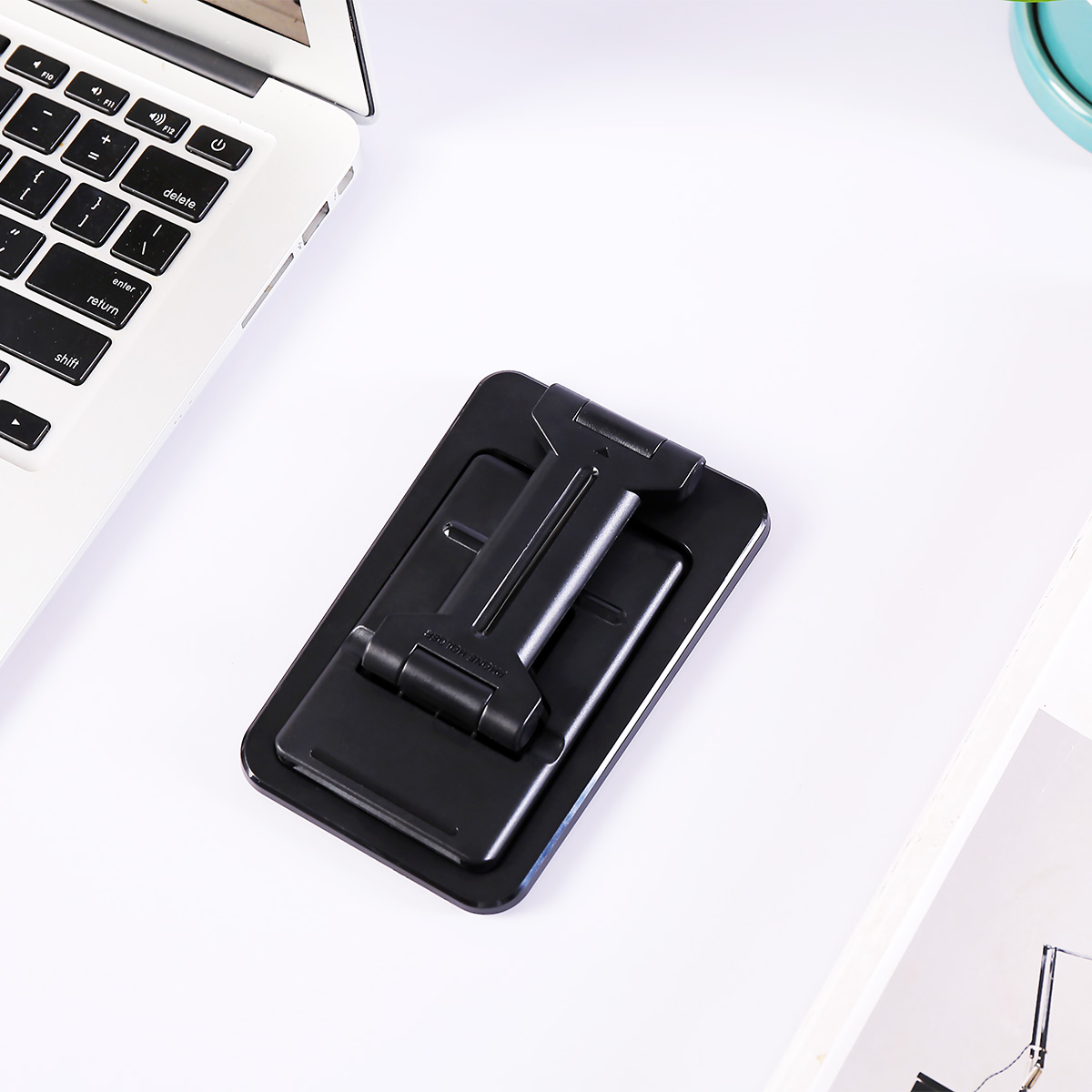 GLOTRENDS Cell Phone Stand Fully Foldable Angle Adjustable Phone Holder Stand for Desk, Compatiable with Smartphones/iPhone/iPad/Tablets/Kindle