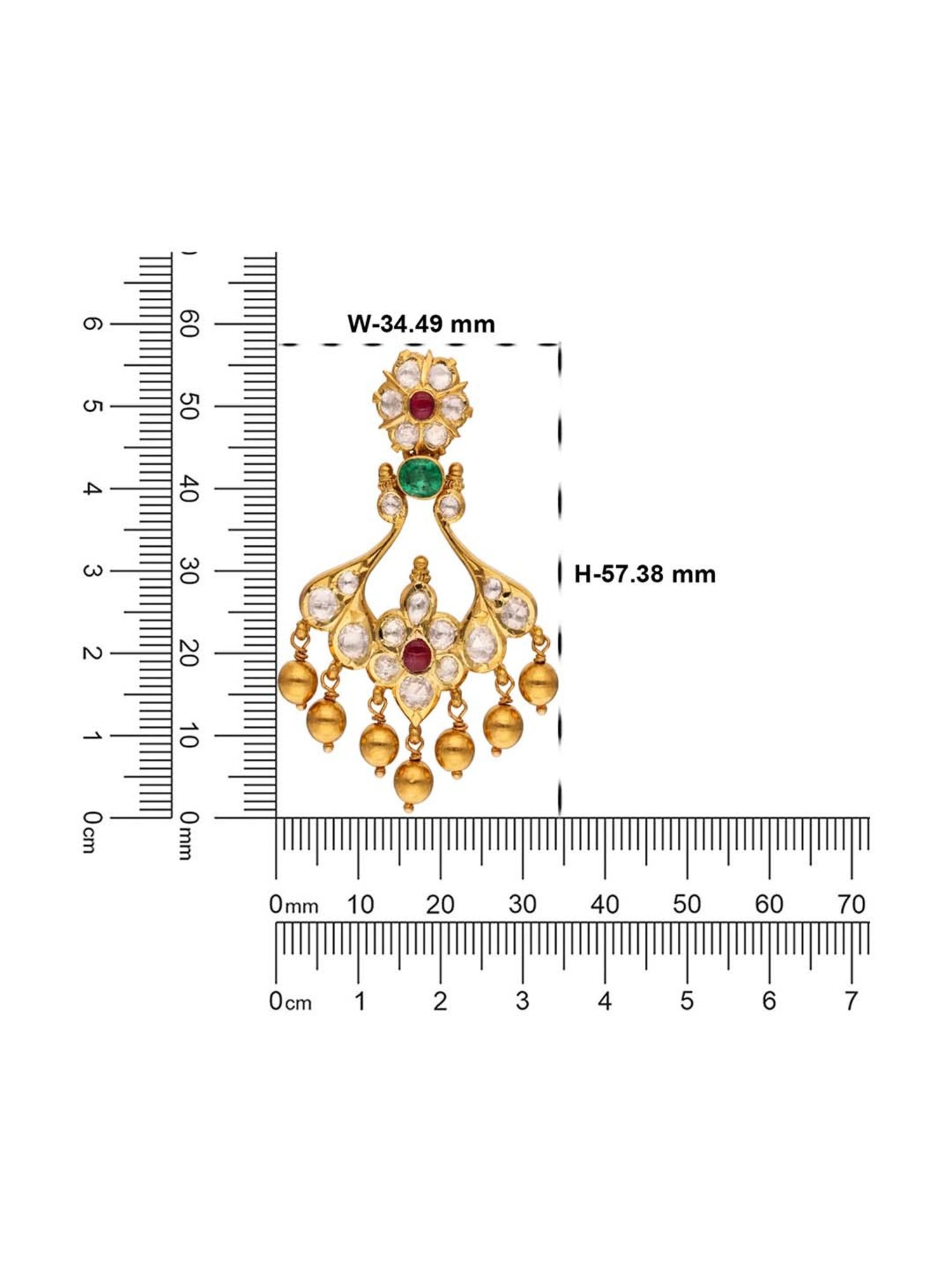 CKC 22k Heritage Yellow Gold Earrings with Uncut Diamonds for Women