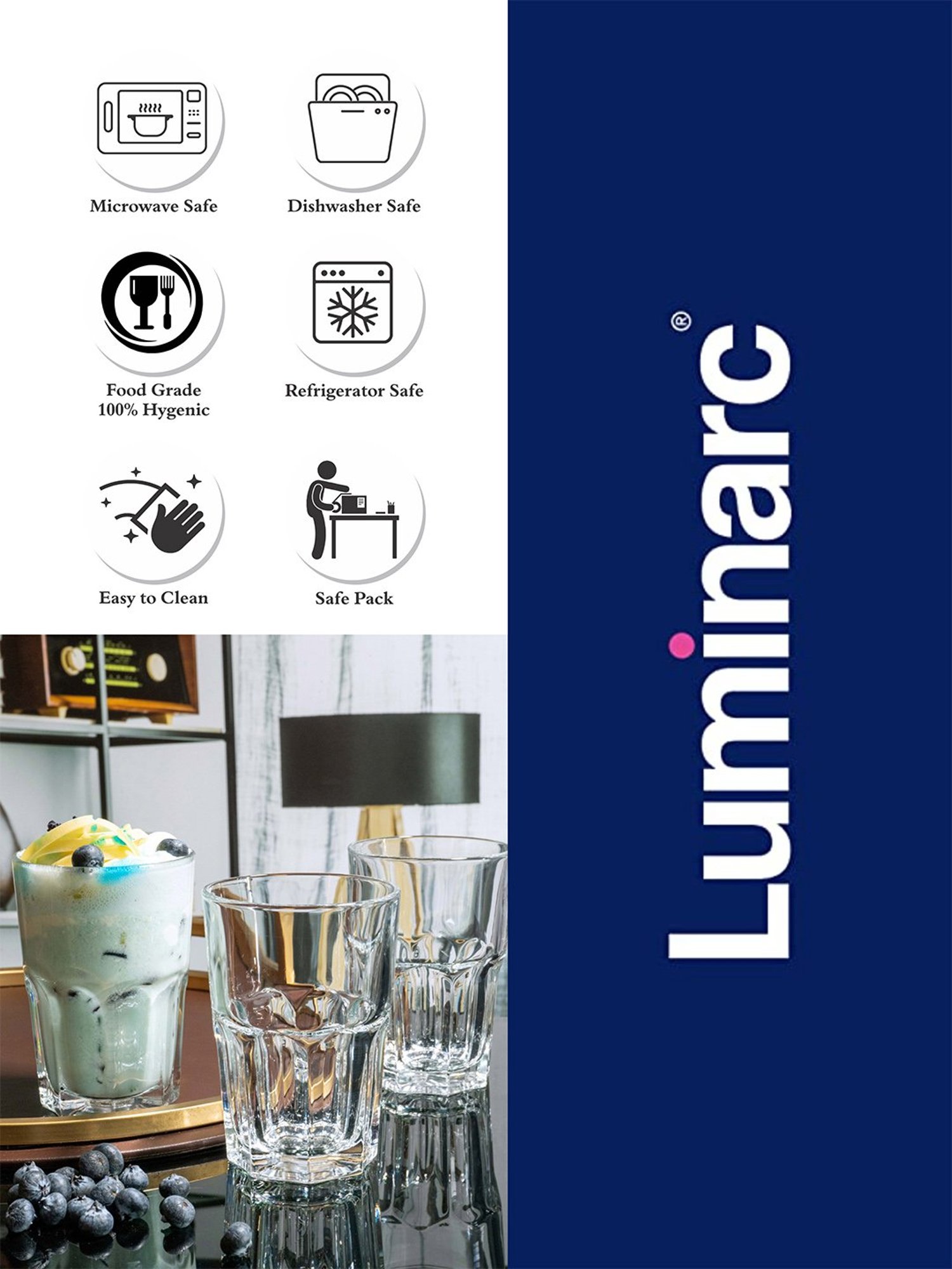 Luminarc Transparent Glass Everyday Glasses - Set of 6 (350ml)