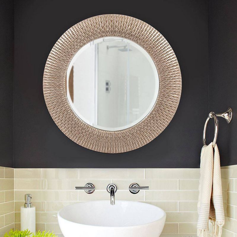 Round Bergman Decorative Wall Mirror Dark Silver - Howard Elliott