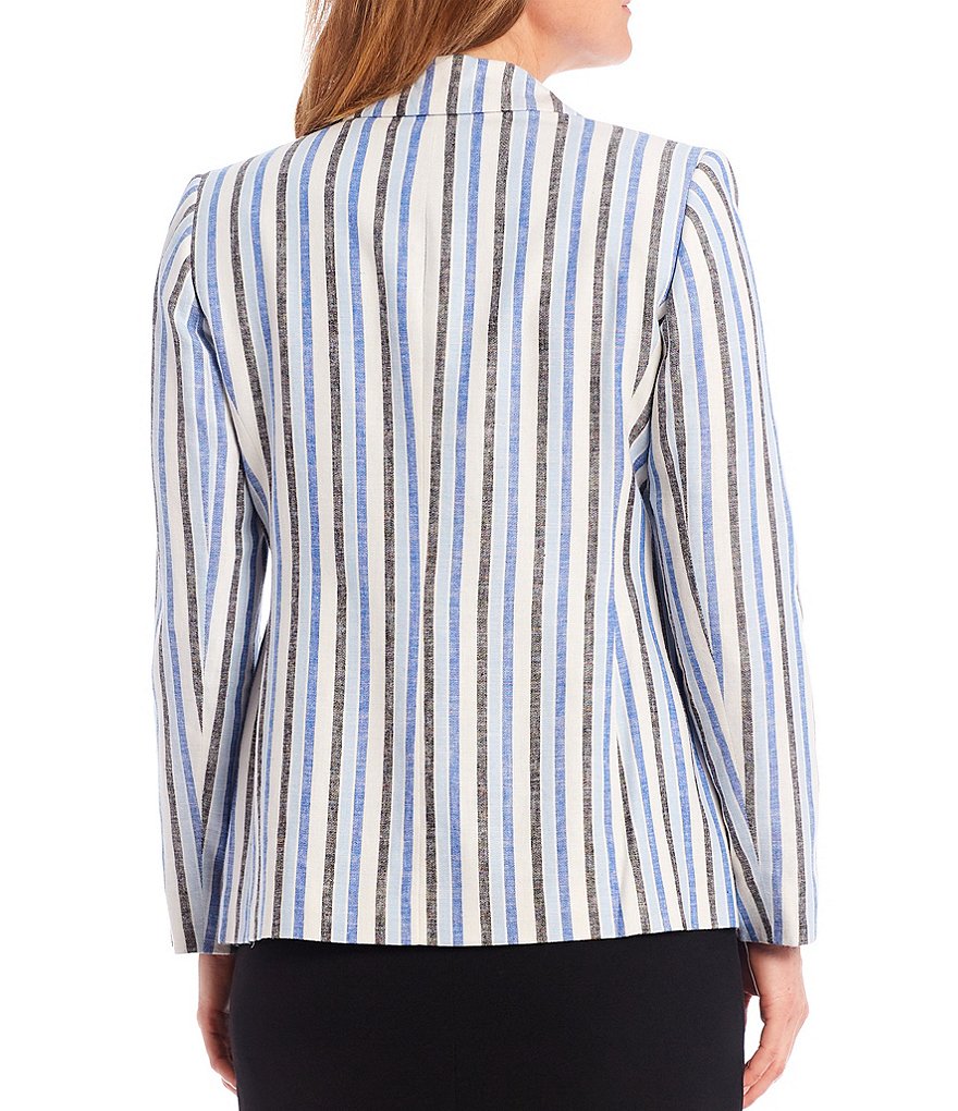 Kasper Petite Size Linen Blend Long Sleeve One Button Jacket