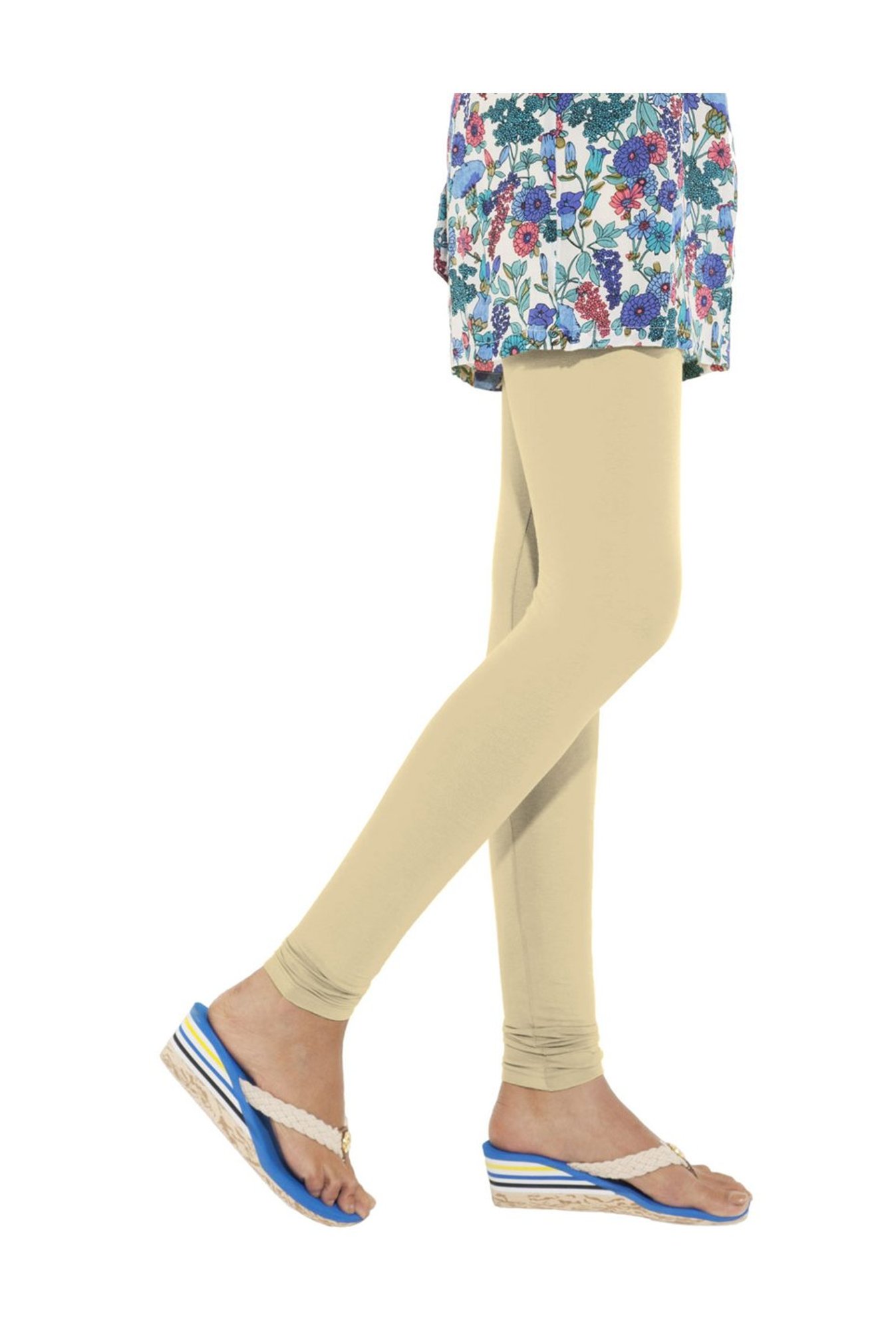 Go Colors Beige Skinny Fit Churidar