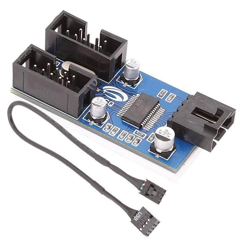 9 Pin USB Header Male 1 to 2 Female Extension Splitter Port Multiplier Cable Connector For Desktop Motherboard