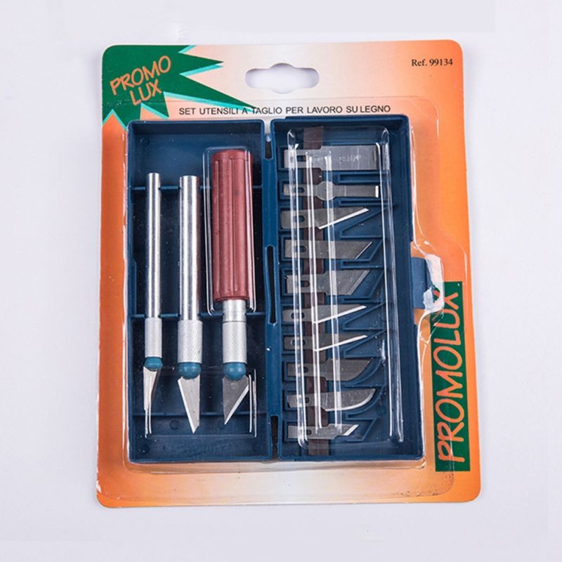 1 Set of Wood Carving Tools Fruit Food Craft Sculpture Engraving Tool Scalpel DIY Cutting Tool With 13 Blades and 3 Handles