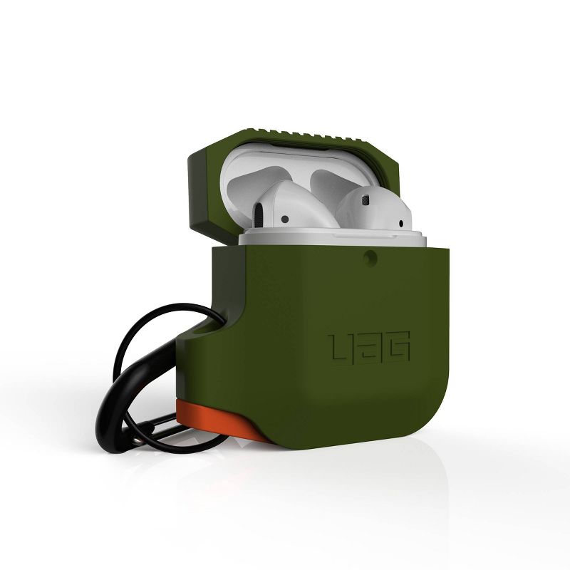 Urban Armor Gear (UAG) Apple Airpods (1st/2nd Gen) Silicone Case - Olive Drab/Orange