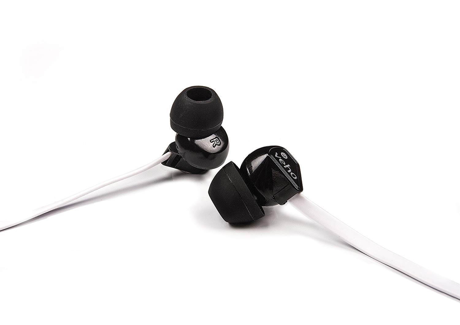 Veho Z-1 In-Ear Headphones Stereo Earbuds With Noise Isolation and Anti-Tangle Cable (White)