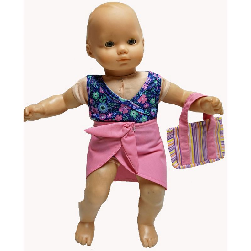 Doll Clothes Superstore Three Piece Bathing Suit Set Fits 15-16 Inch Baby Dolls