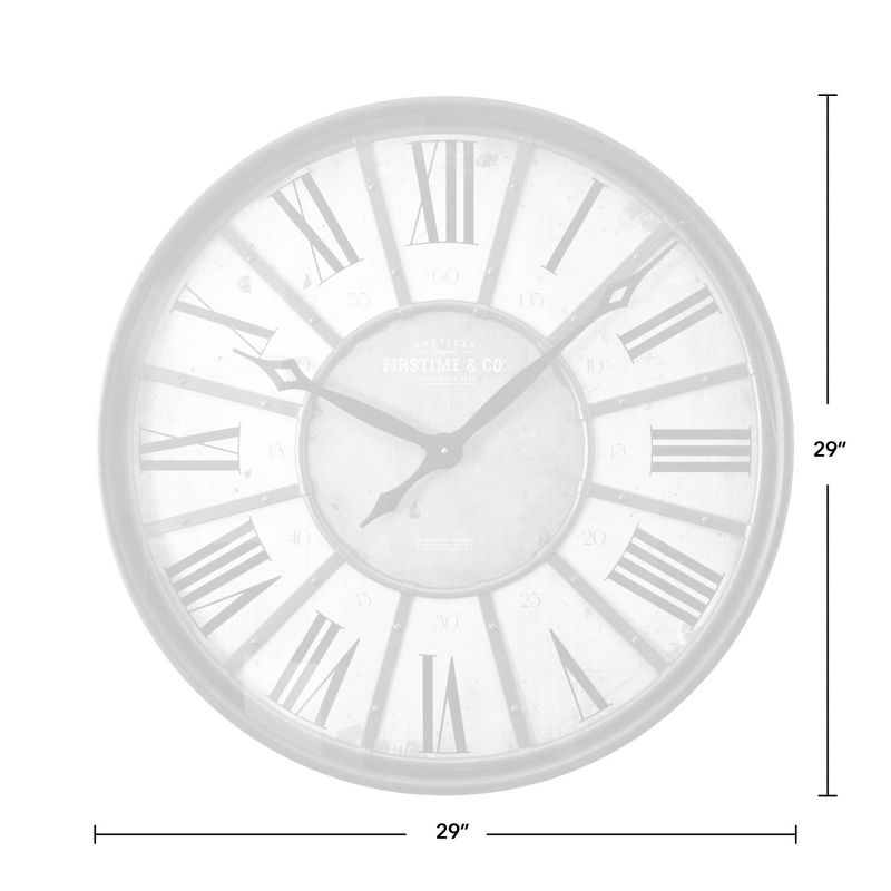 29" Roman Farmhouse Wall Clock Oil Rubbed Bronze - FirsTime & Co.