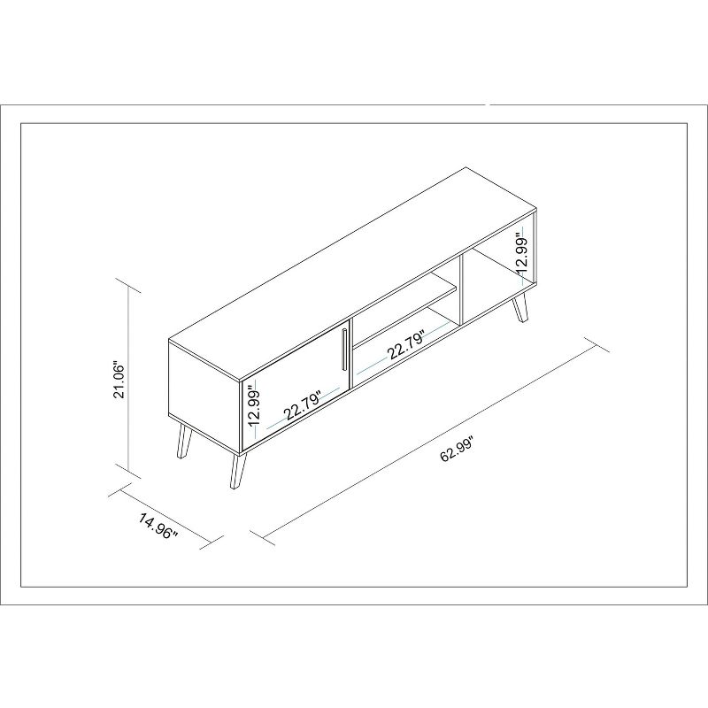 Amsterdam TV Stand for TVs up to 60" White/Oak Brown - Manhattan Comfort