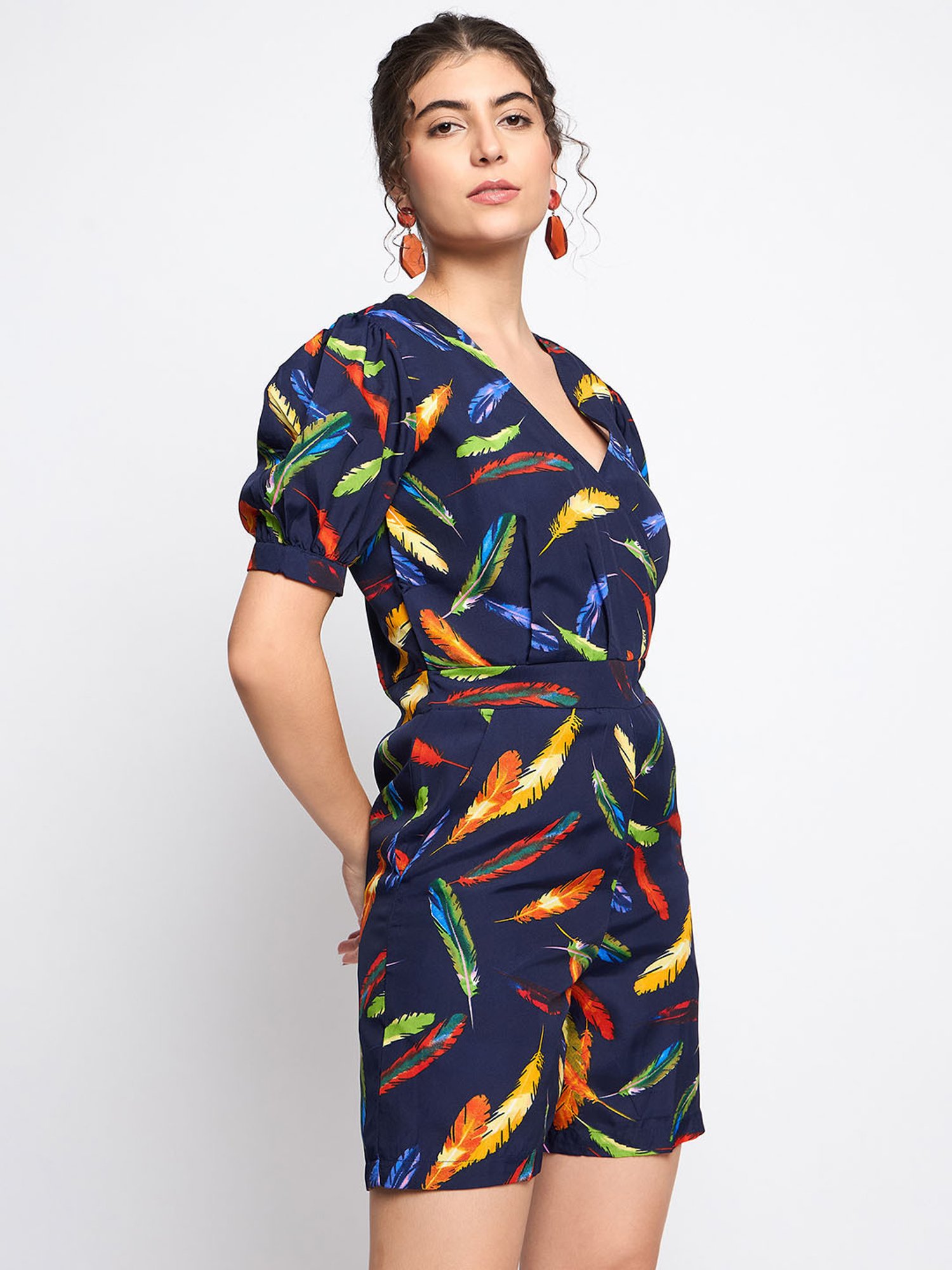 BRINNS Dark Navy Printed Playsuit