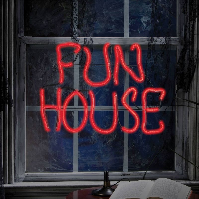 17" Halloween Fun House Glow Light Sign