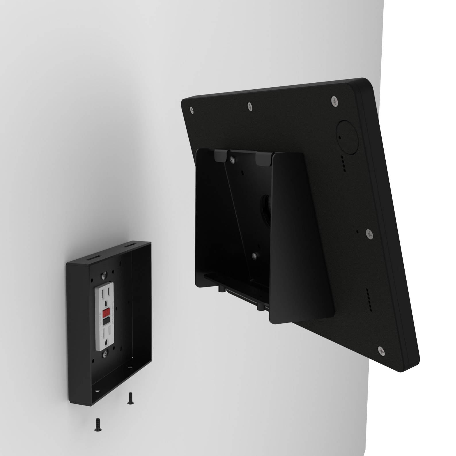 VidaMount Black Enclosure and Fixed Tilted 15&deg; Wall Mount [Bundle] compatible with iPad Pro 10.5" & Air 3rd Gen