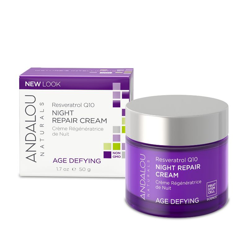 Andalou Naturals Resveratrol Q10 Night Repair Cream - 1.7 Oz