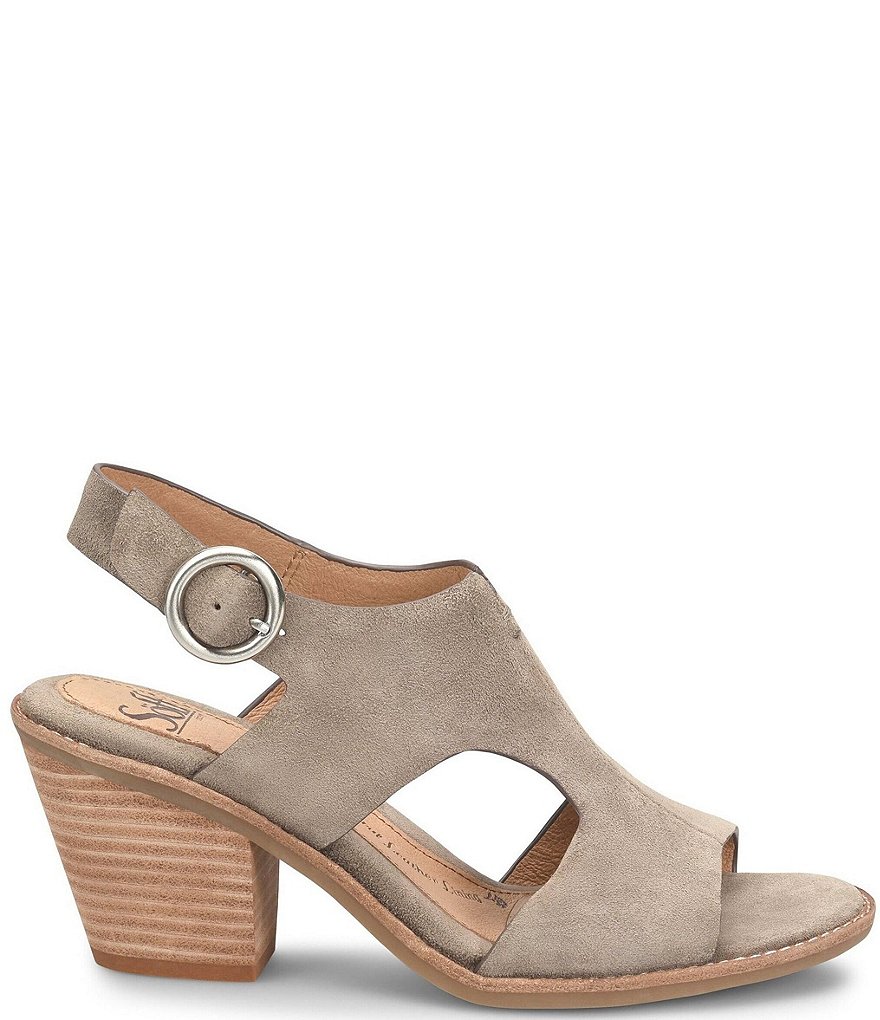 Sofft Maben Suede Slingback Block Heel Sandals