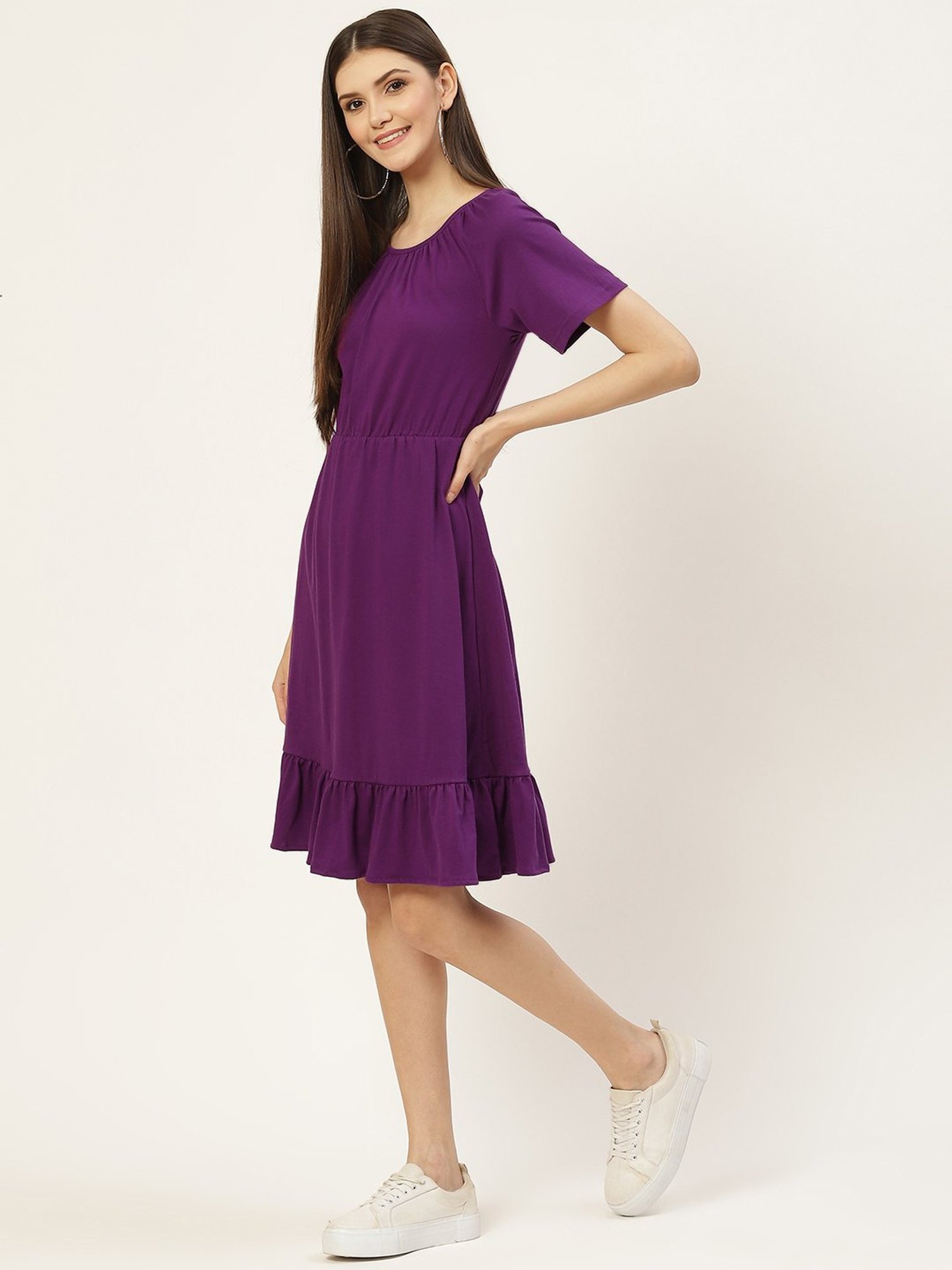 BRINNS Purple Midi A Line Dress