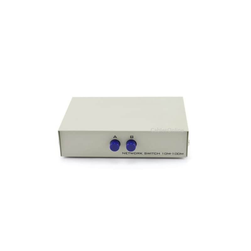 Compact 2Way RJ45 Ethernet Network Push Button Metal Mini Switch Box SB034P