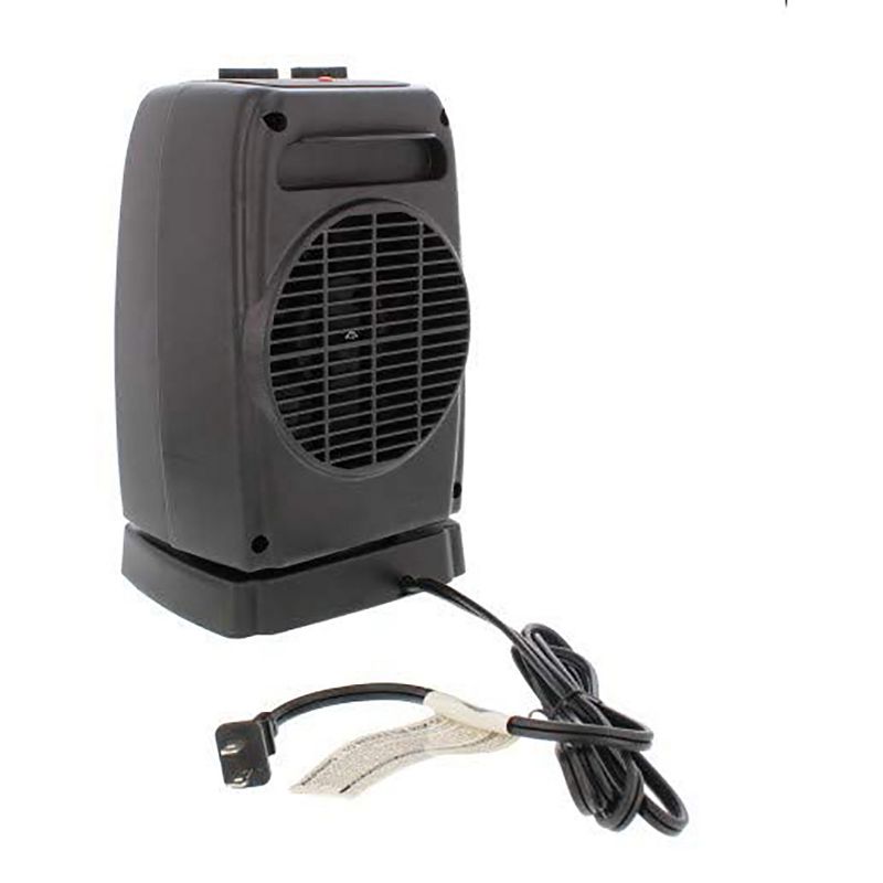 Pelonis HF-0063 1500-Watt 2-Setting Portable Oscillating Small Room Digital Fan and Personal Space Heater, Black