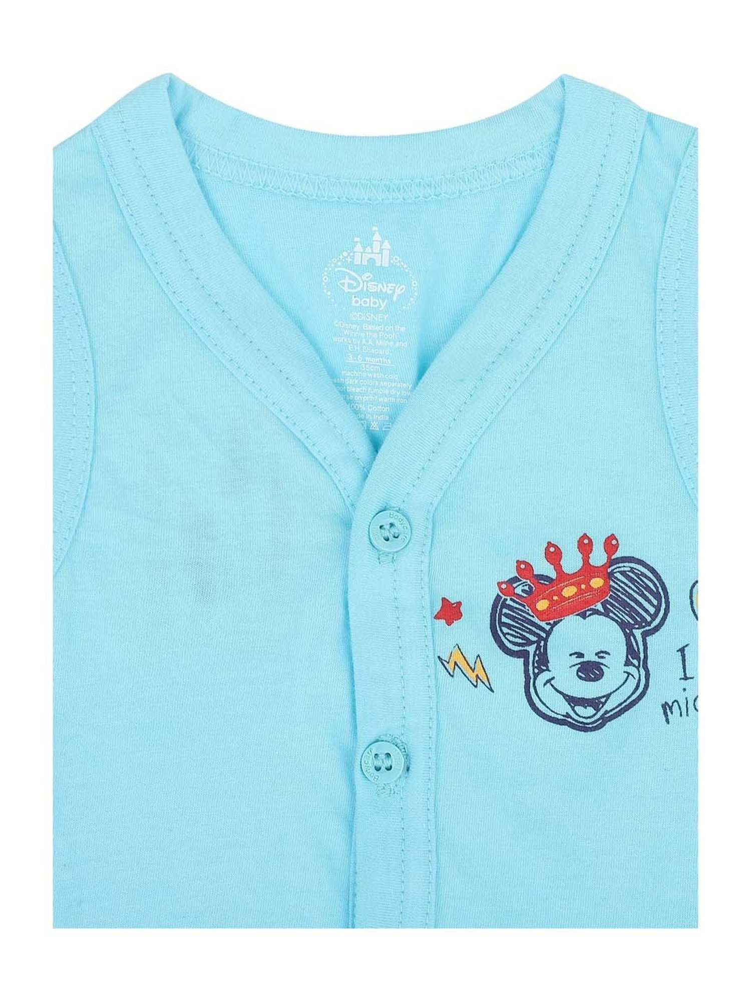 Bodycare Kids Multicolor Cotton Printed Vest (Pack of 3)