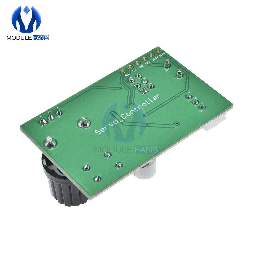 For MG995 SG90 Dual Servos Rotary Knob Serial Port Control Board MG995 SG90 Steering Gear Debugging Module for Futaba