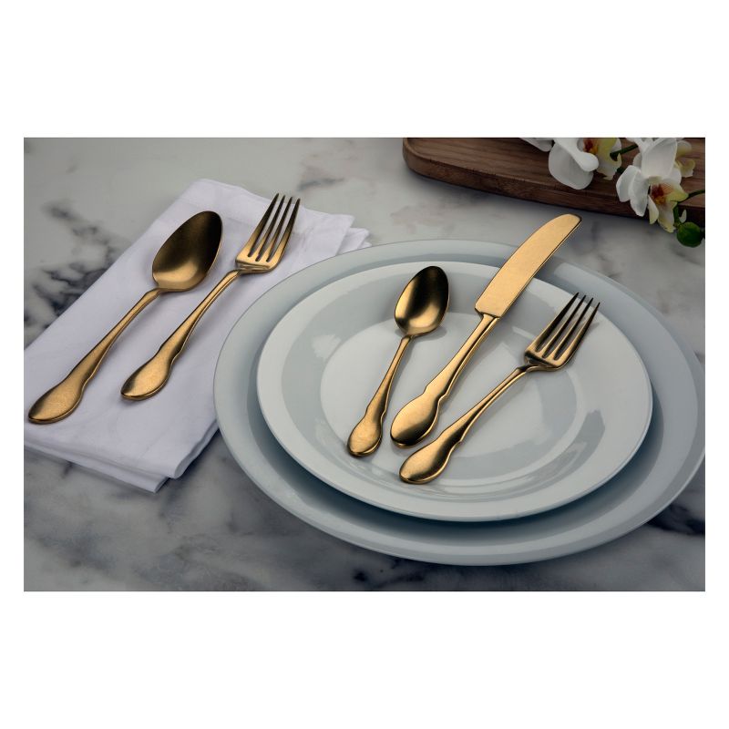 Gourmet Settings 20pc Birch Silverware Set Gold