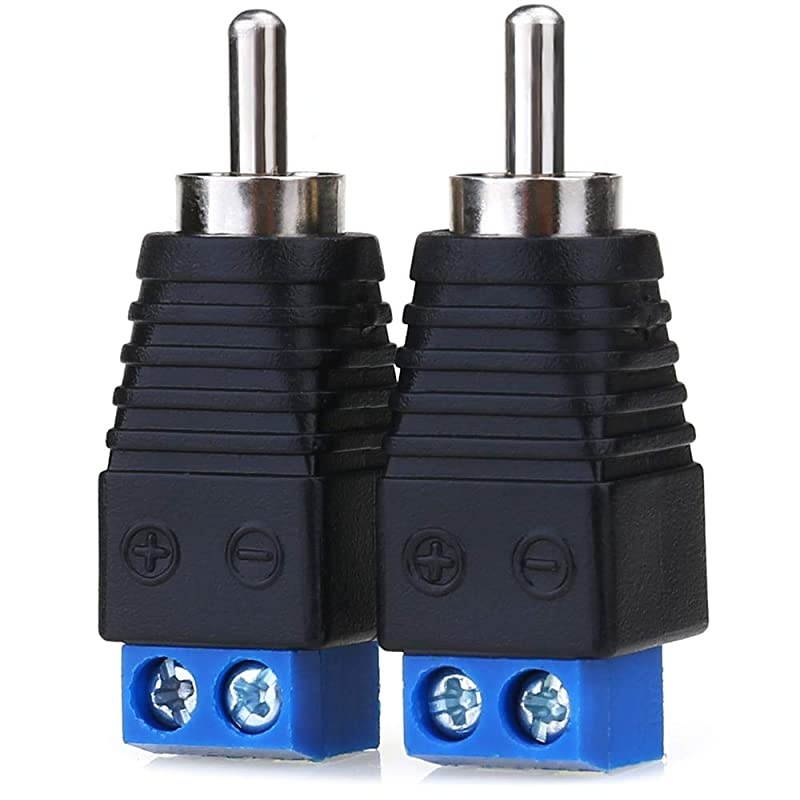 RCA Male Plug Connectors Solderless Adapter RCA Plug for AV Screw Terminal AudioVideo Speaker CCTV Applications RCA Cable Blue 2PCS