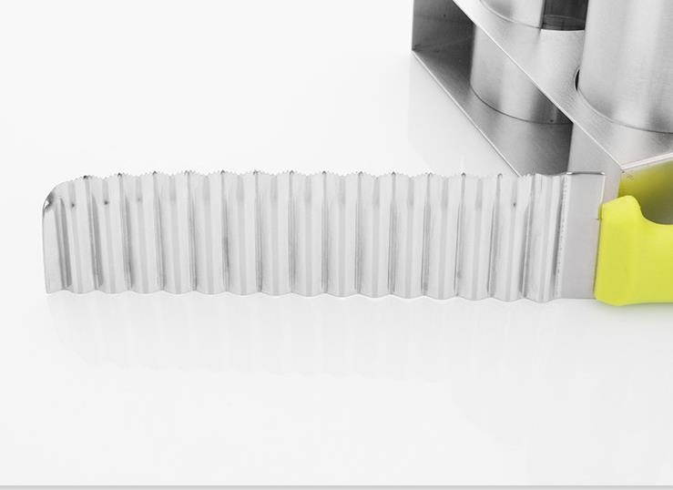 Potato French Fry Cutter Stainless Steel Kitchen Accessories Serrated Blade Easy Slicing Banana Fruits Potato Wave Knife Chopper