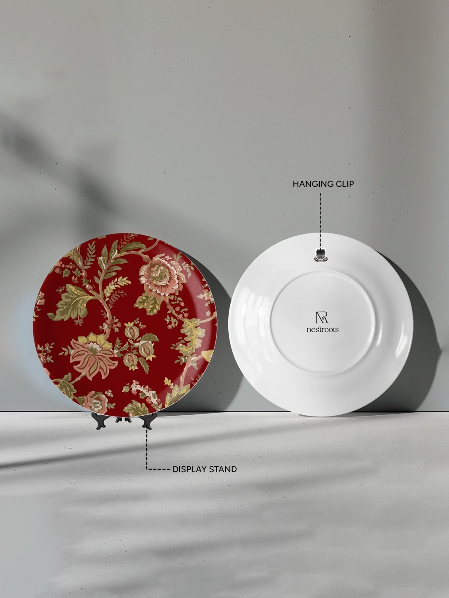 Nestroots Ethnic Floral Multicolor Porcelain Wall Plate