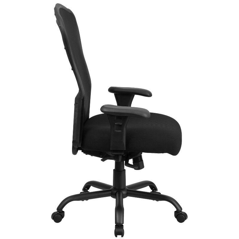 24/7 Intensive Use Big & Tall 400 Lb. Rated Mesh Multifunction Swivel Ergonomic Office Chair with Synchro Tilt Black - Riverstone Furniture
