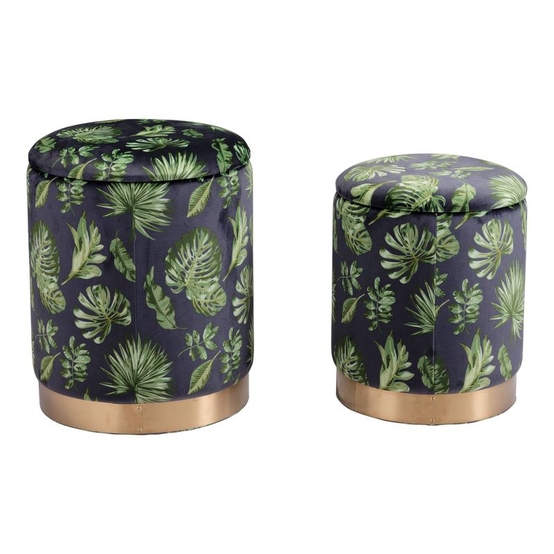 Bancroft Storage Ottoman Green - ZM Home