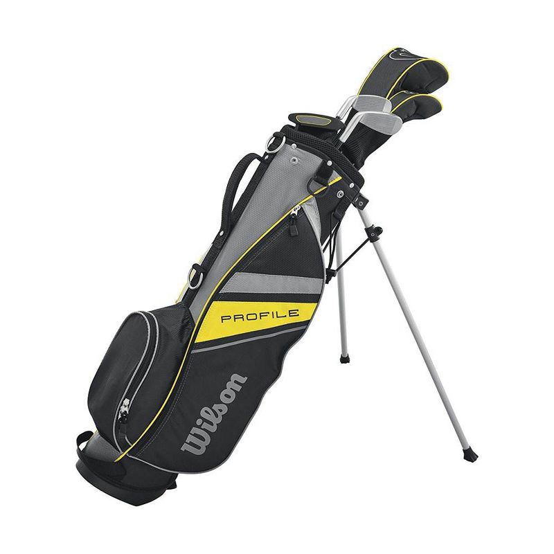Wilson Profile Junior Right Hand Golf Club Set, Yellow & Wheeled Travel Case