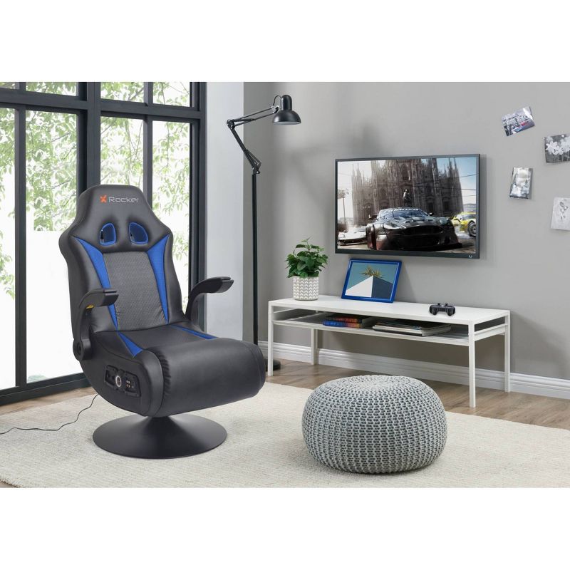 Vibe 2.1 Bluetooth Pedestal Console Gaming Chair Black/Blue - X Rocker