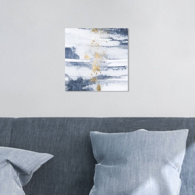 12" x 12" Sun and Rain Sea Abstract Unframed Canvas Wall Art in Blue - Unbranded