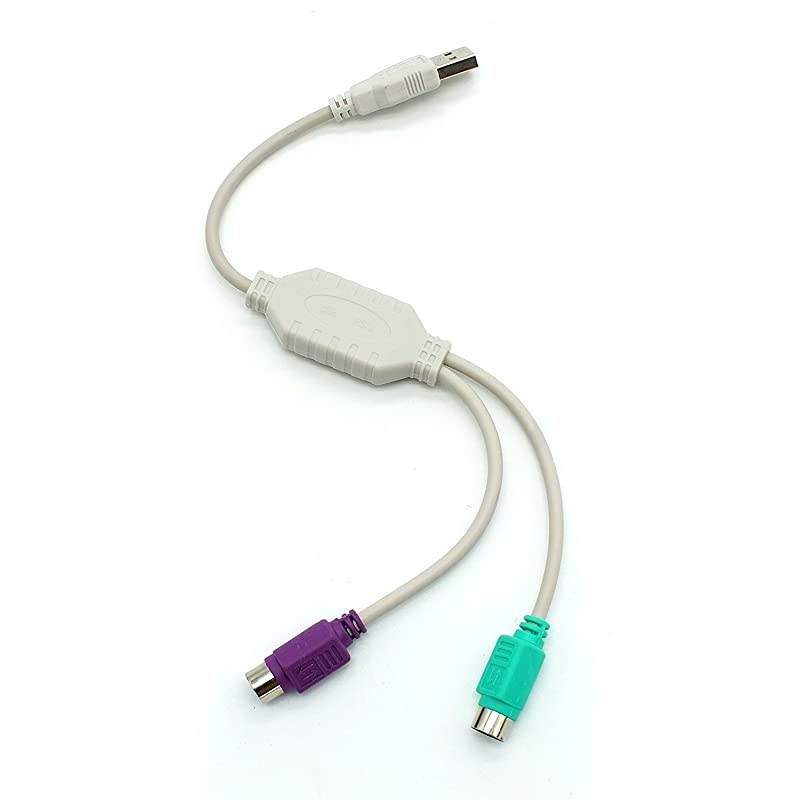 USB to PS2 Converter Easy Install Universal Plug Play USB 112030 Windows 8187 Vista XP Mac OS 104109 13inch Length TUPS2 5 Pack White
