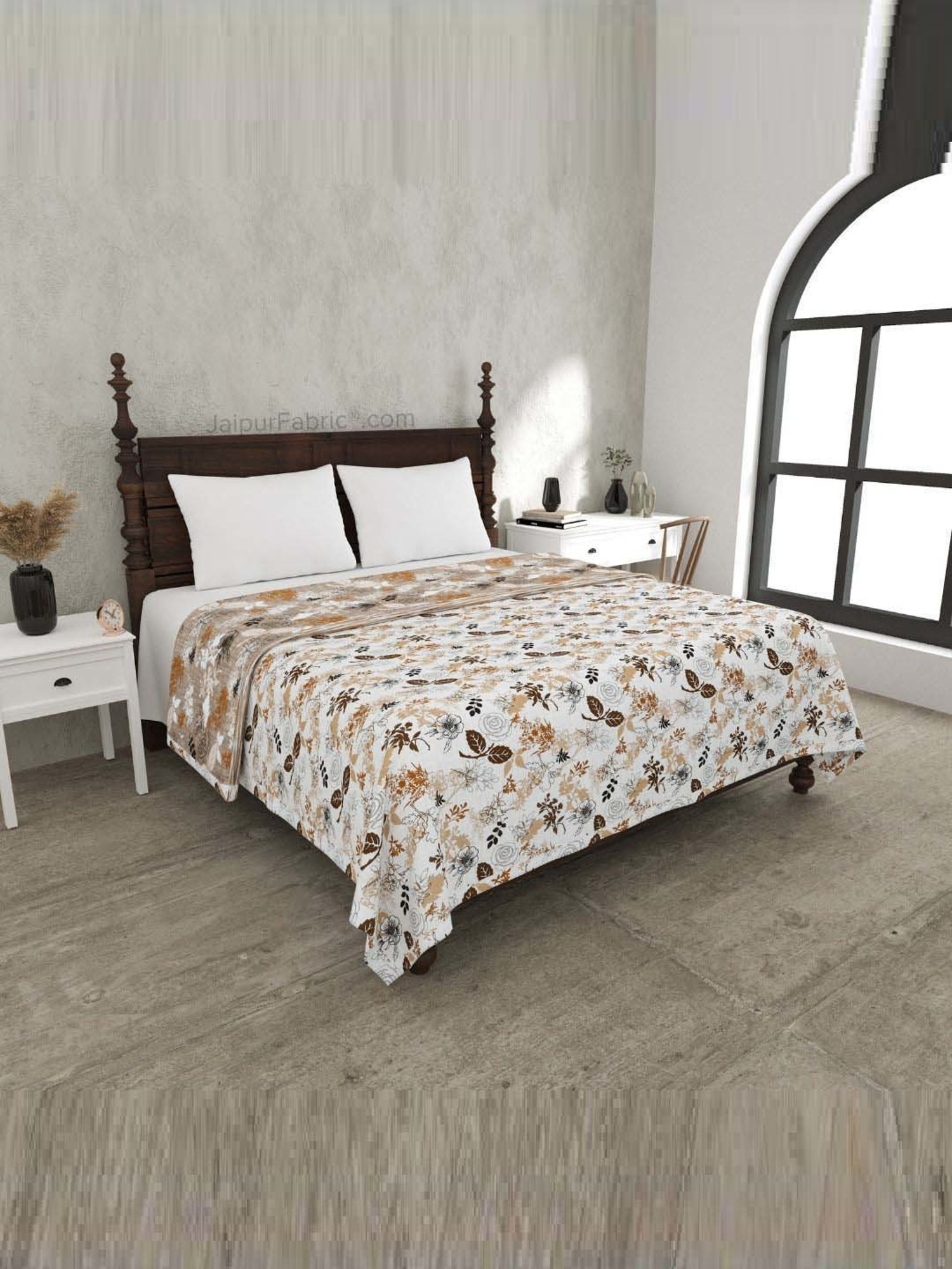 JaipurFabric Burnt Sugar Mulmul Cotton 150 GSM Reversible Ac Dohar