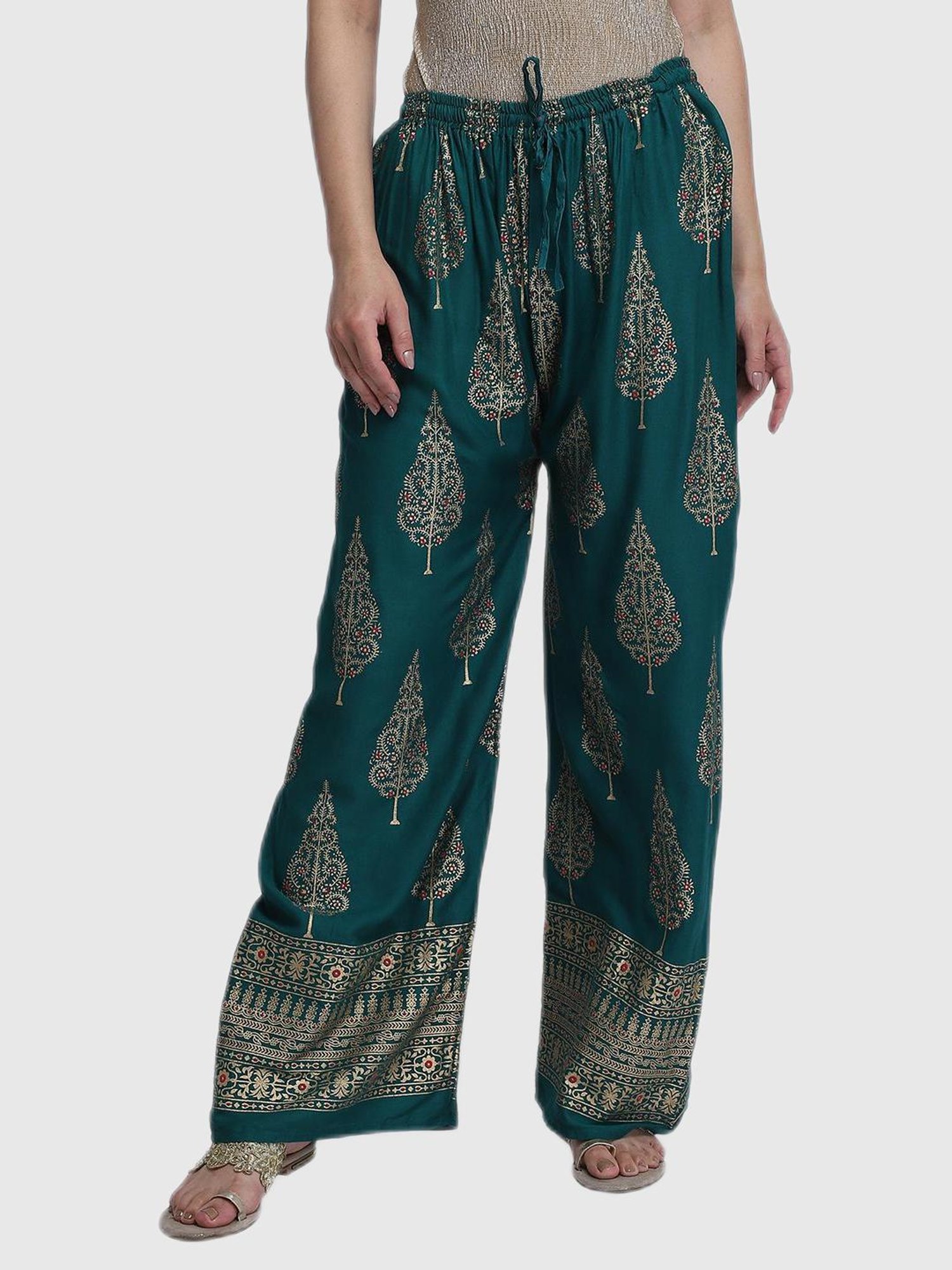 Aditi Wasan Green Printed Palazzos