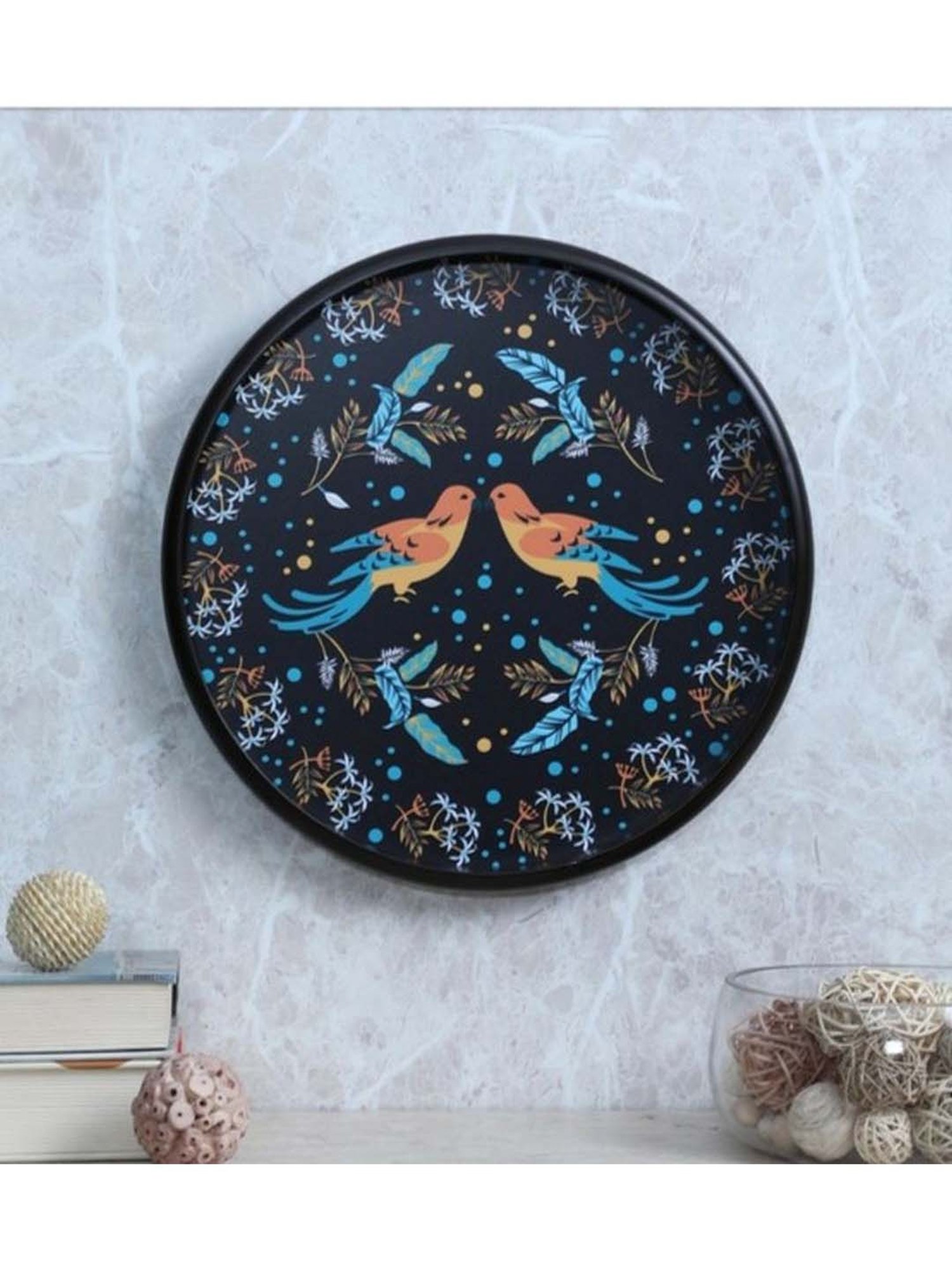 Crayton Bird Printed Round MDF Wall Hanging - Set of 1